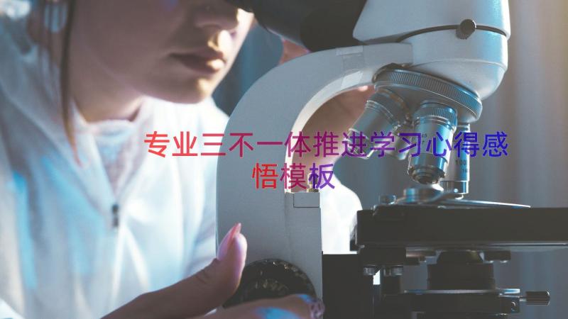 专业三不一体推进学习心得感悟（模板15篇）