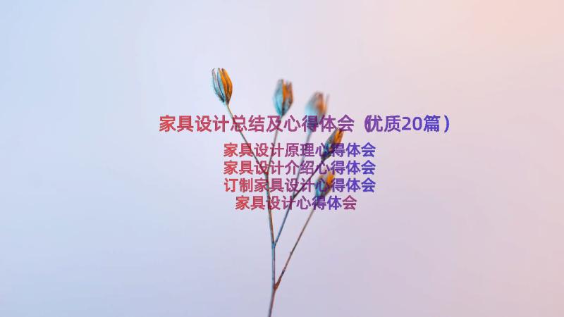 家具设计总结及心得体会（优质20篇）