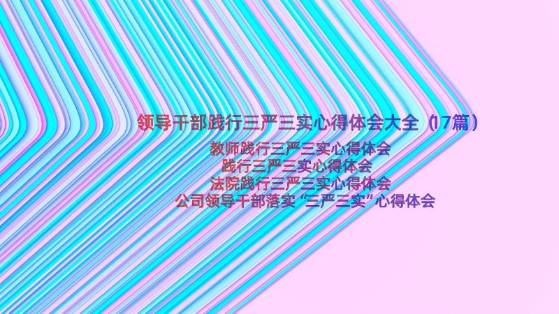 领导干部践行三严三实心得体会大全（17篇）