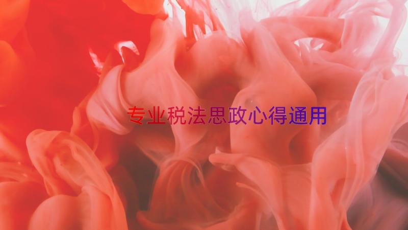 专业税法思政心得（通用17篇）