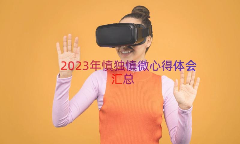 2023年慎独慎微心得体会（汇总15篇）