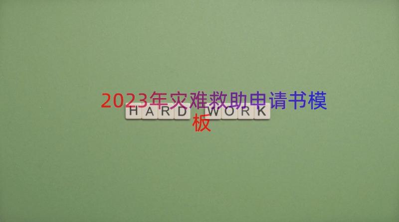 2023年灾难救助申请书（模板17篇）