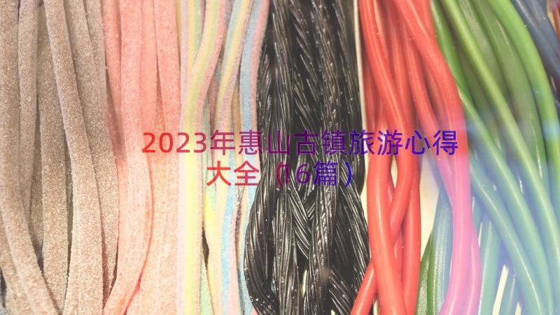 2023年惠山古镇旅游心得大全（16篇）