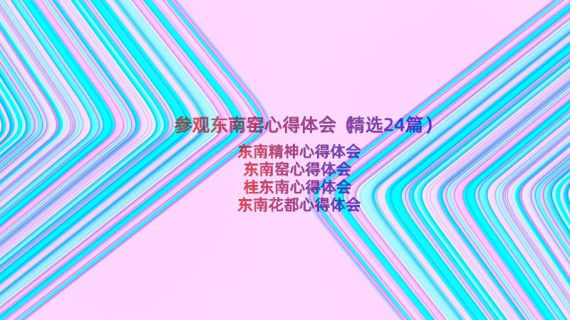 参观东南窑心得体会（精选24篇）