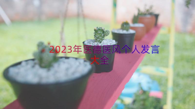 2023年医德医风个人发言大全