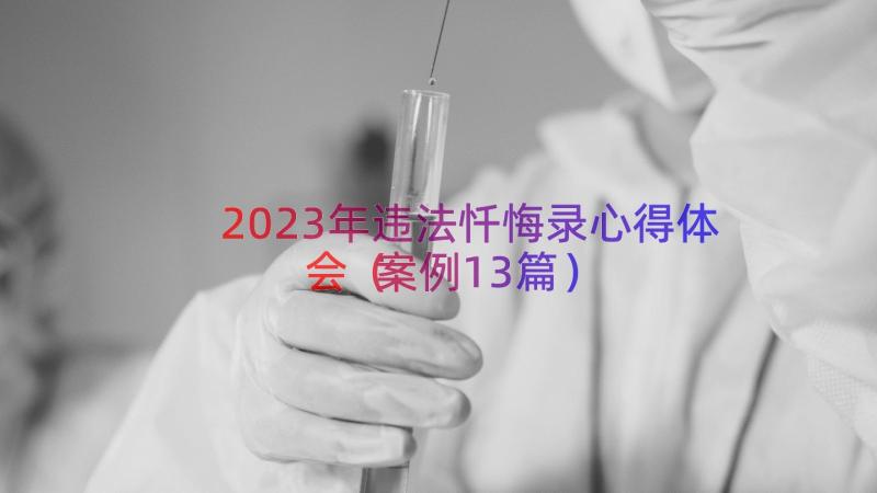 2023年违法忏悔录心得体会（案例13篇）