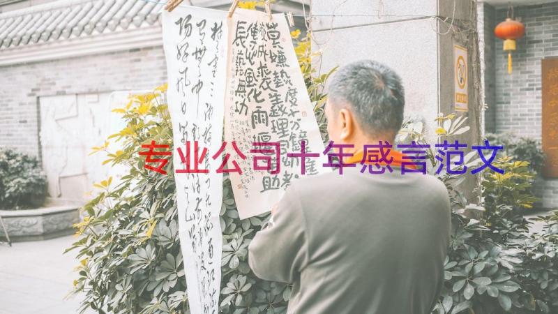 专业公司十年感言范文（15篇）