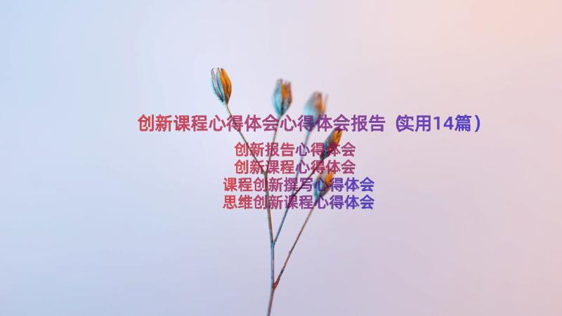 创新课程心得体会心得体会报告（实用14篇）