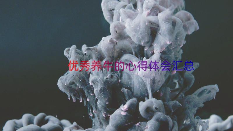 优秀养牛的心得体会（汇总13篇）