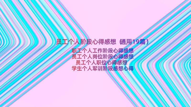 员工个人阶段心得感想（通用19篇）