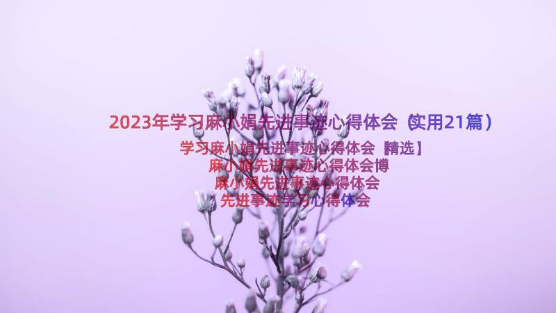 2023年学习麻小娟先进事迹心得体会（实用21篇）
