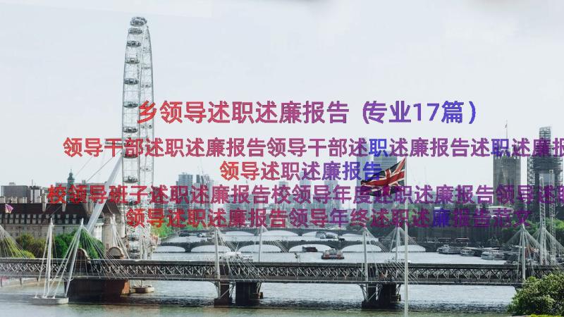 乡领导述职述廉报告（专业17篇）