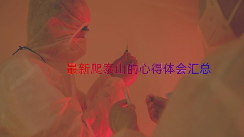 最新爬泰山的心得体会（汇总13篇）