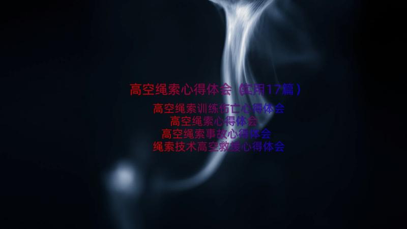 高空绳索心得体会（实用17篇）