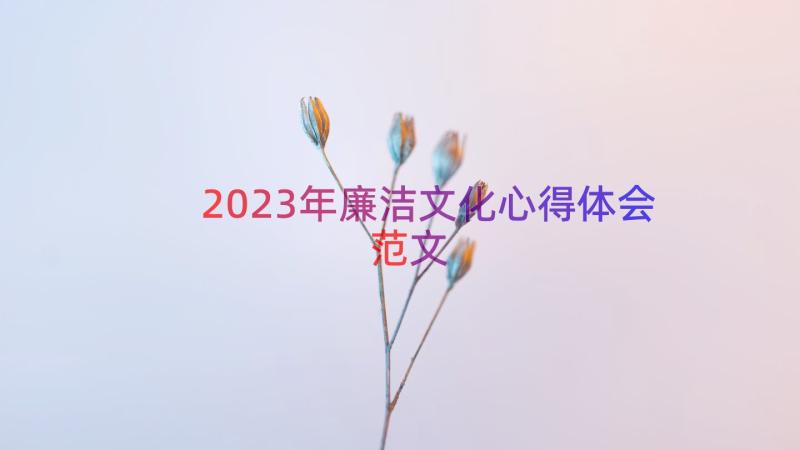 2023年廉洁文化心得体会范文（17篇）