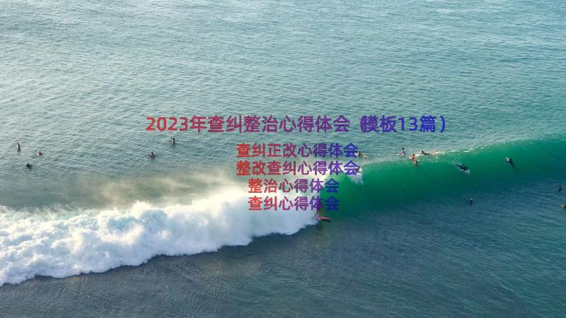 2023年查纠整治心得体会（模板13篇）