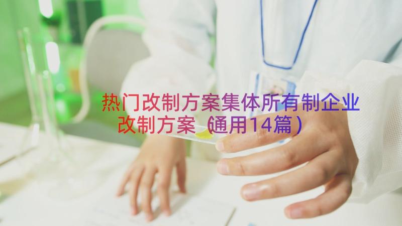 热门改制方案集体所有制企业改制方案（通用14篇）