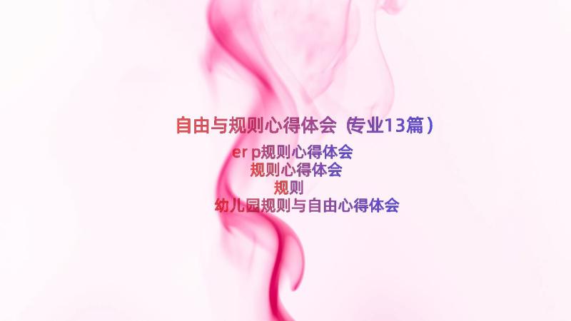 自由与规则心得体会（专业13篇）