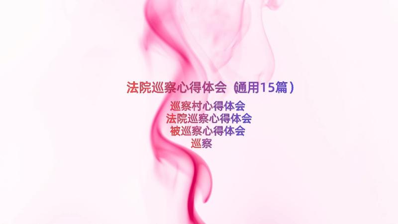 法院巡察心得体会（通用15篇）