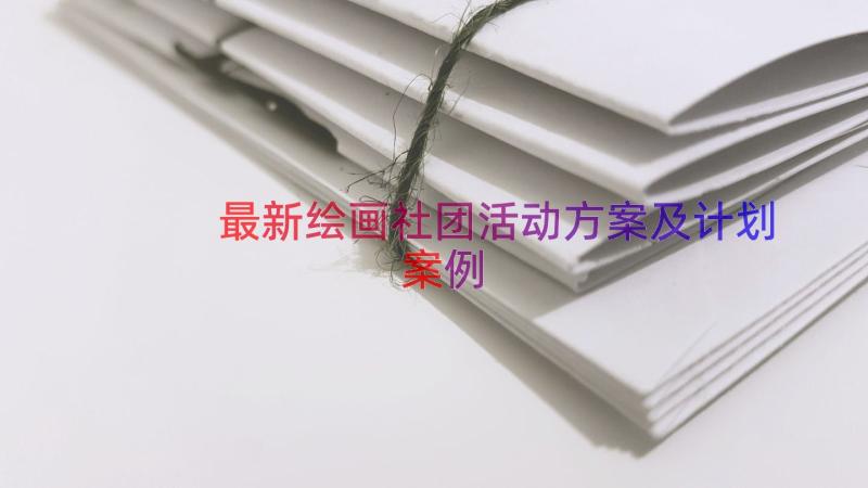 最新绘画社团活动方案及计划（案例17篇）