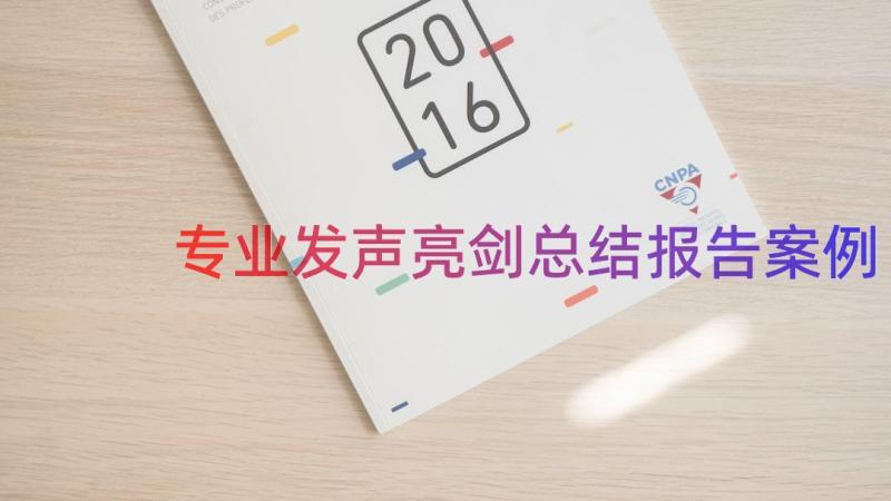 专业发声亮剑总结报告（案例15篇）