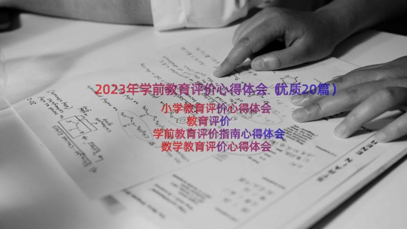 2023年学前教育评价心得体会（优质20篇）