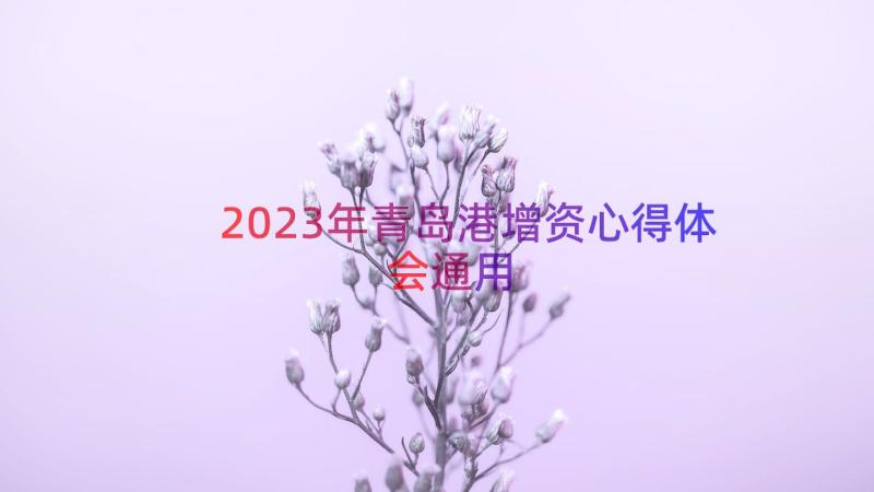 2023年青岛港增资心得体会（通用21篇）