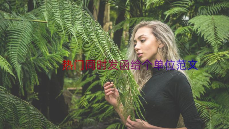 热门同时发函给个单位范文（12篇）