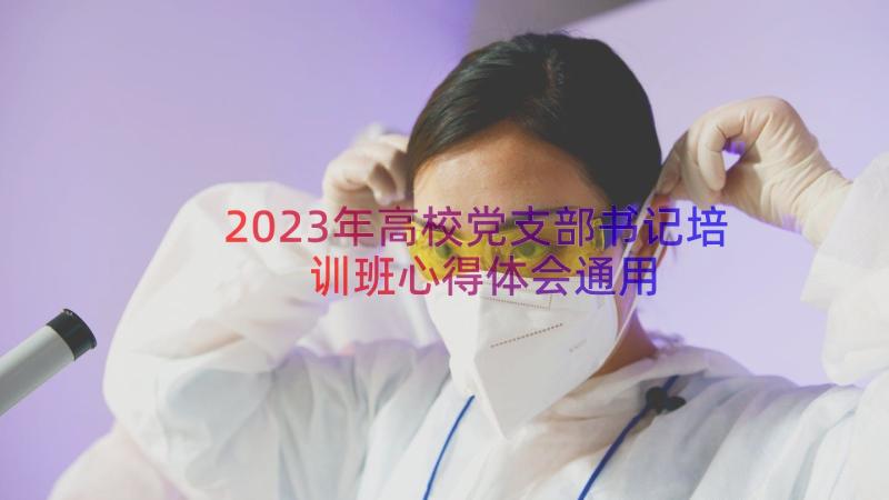 2023年高校党支部书记培训班心得体会（通用15篇）