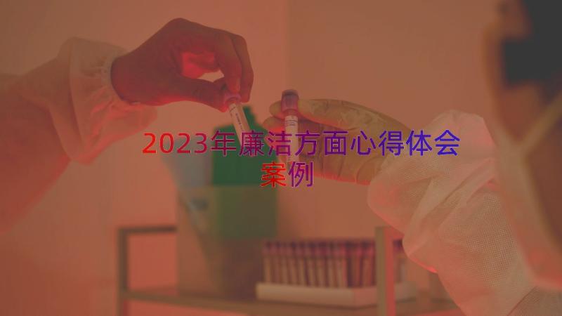 2023年廉洁方面心得体会（案例17篇）