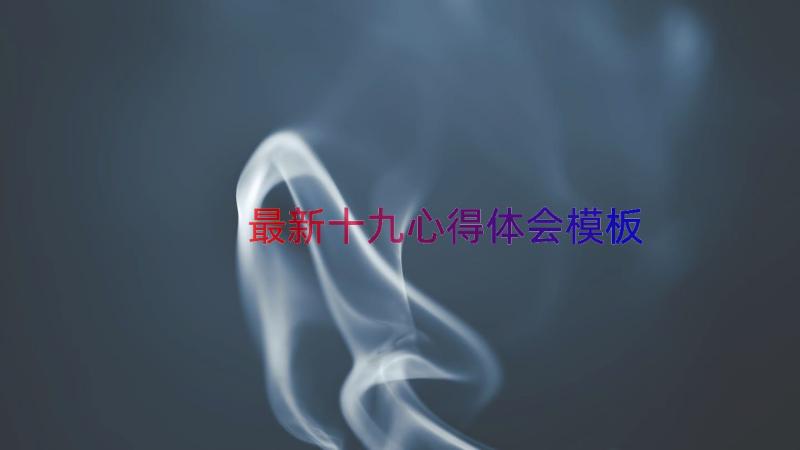 最新十九心得体会（模板15篇）