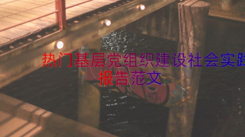 热门基层党组织建设社会实践报告范文（17篇）