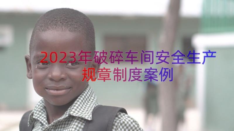 2023年破碎车间安全生产规章制度（案例21篇）