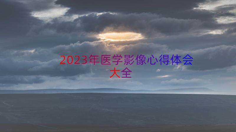 2023年医学影像心得体会大全（12篇）