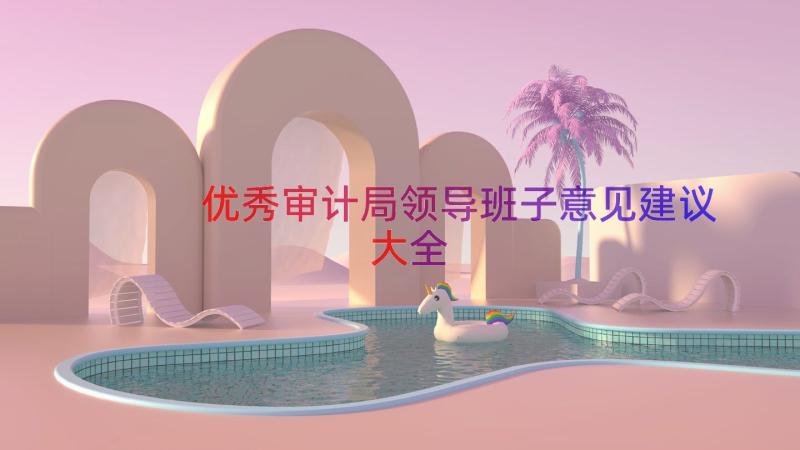 优秀审计局领导班子意见建议大全（16篇）