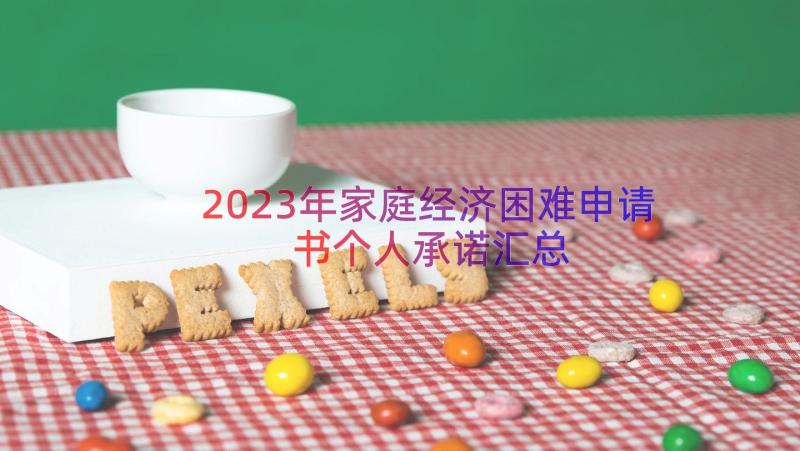 2023年家庭经济困难申请书个人承诺（汇总18篇）