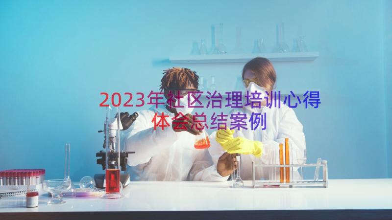 2023年社区治理培训心得体会总结（案例12篇）