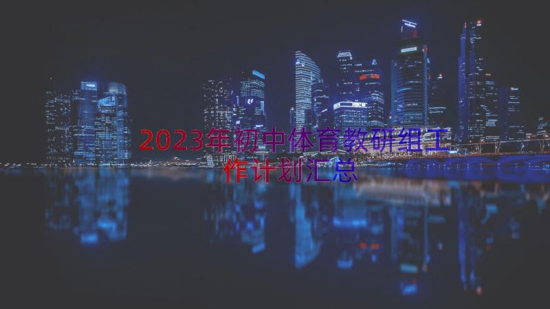 2023年初中体育教研组工作计划（汇总19篇）