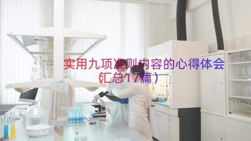 实用九项准则内容的心得体会（汇总17篇）