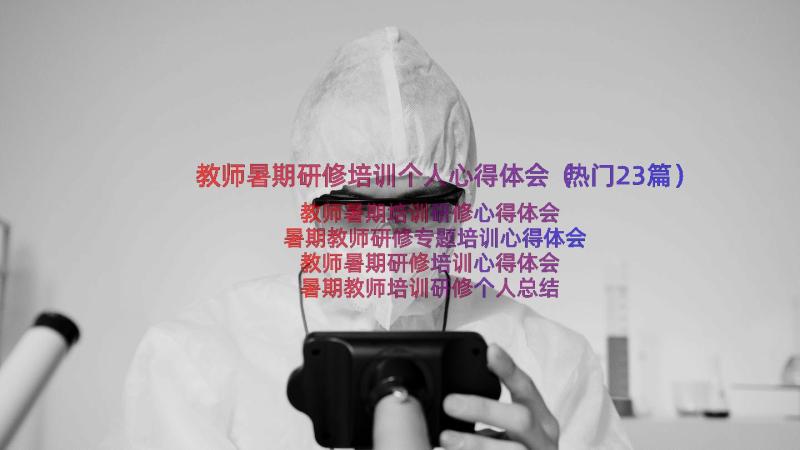 教师暑期研修培训个人心得体会（热门23篇）