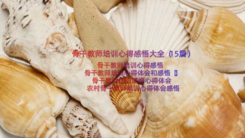 骨干教师培训心得感悟大全（15篇）