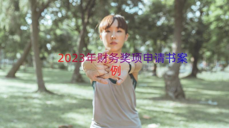 2023年财务奖项申请书（案例12篇）