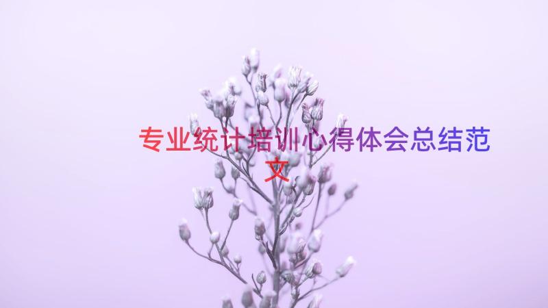 专业统计培训心得体会总结范文（16篇）