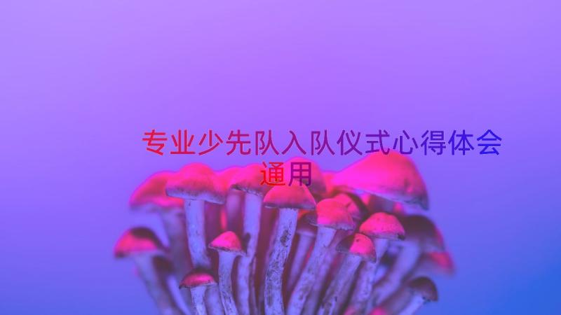 专业少先队入队仪式心得体会（通用15篇）