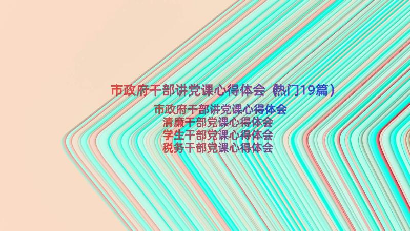 市政府干部讲党课心得体会（热门19篇）