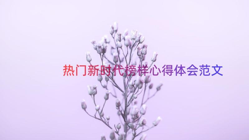 热门新时代榜样心得体会范文（16篇）