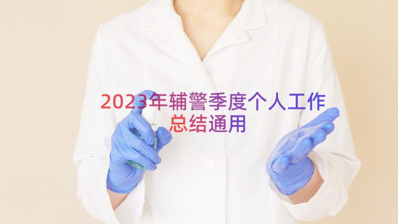 2023年辅警季度个人工作总结（通用16篇）