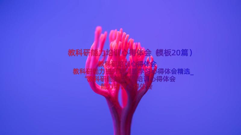 教科研能力培训心得体会（模板20篇）