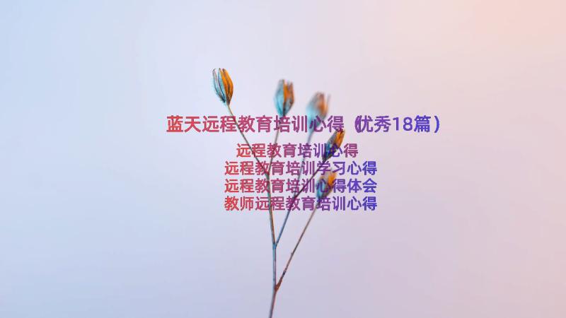 蓝天远程教育培训心得（优秀18篇）