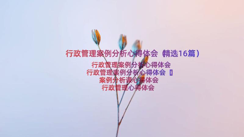 行政管理案例分析心得体会（精选16篇）